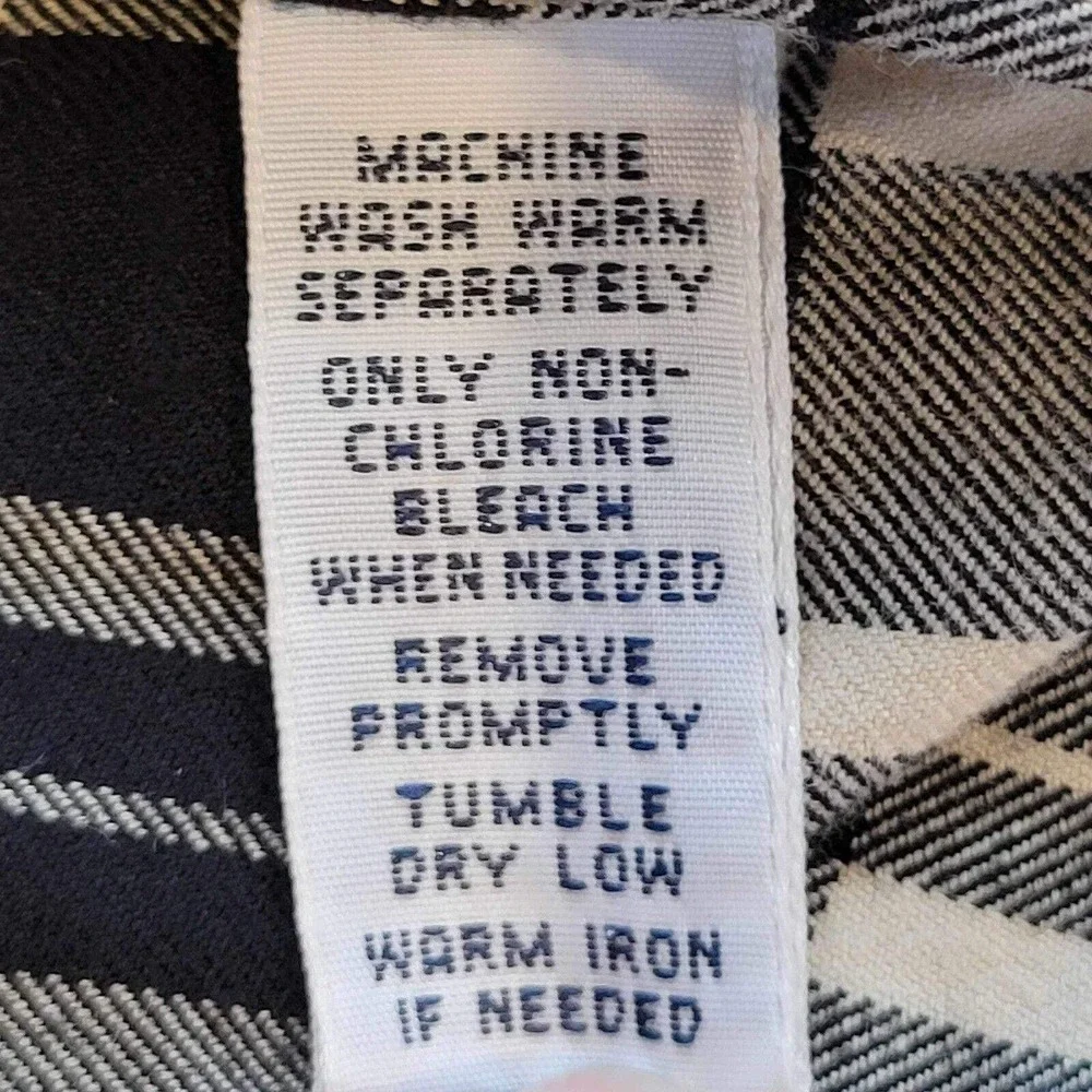 Polo Ralph Lauren Oxford Shirt Men's Large Black Cream Plaid LS Button Down